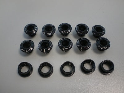 CHAINRING BOLT SET XC2 - 10 BOLTS/5 NUTS BLACK