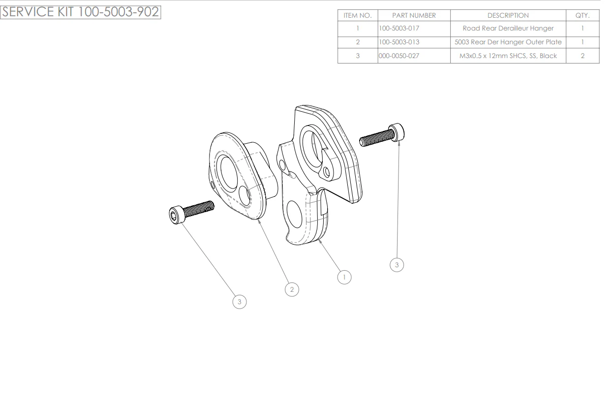 ENVE HANGER KIT ROAD MELEE