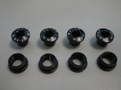 CHAINRING BOLT SET SRAM XX - 4 BOLTS/4 NUTS BLACK