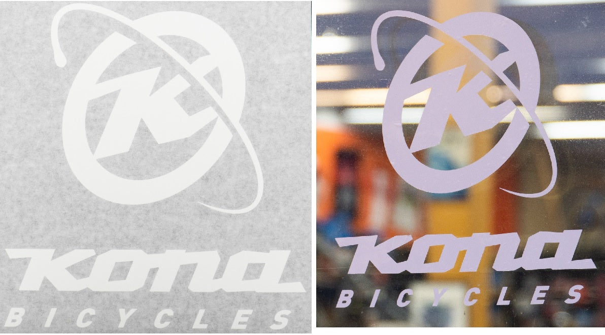 KONA ORBIT POP WINDOW STICKER 10"X9"  WHITE VINYL